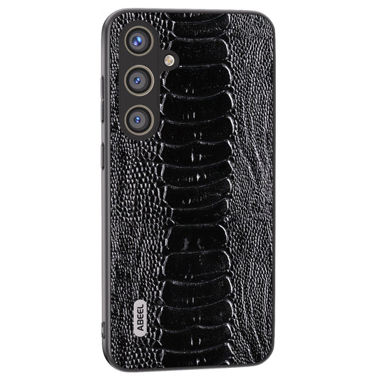 ABEEL For Samsung Galaxy S24+ Phone Case Protective Back Cover Crocodile Texture - Black