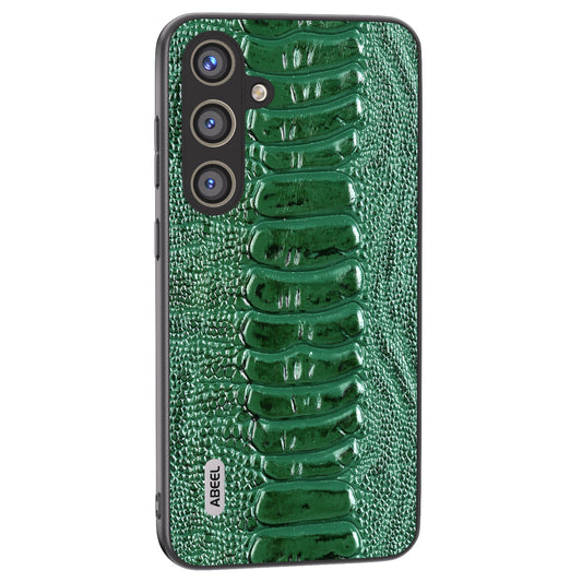ABEEL For Samsung Galaxy S24+ Phone Case Protective Back Cover Crocodile Texture - Green