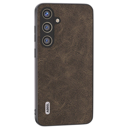 ABEEL For Samsung Galaxy S24 Litchi Texture Phone Case PU Leather+PC+TPU Anti-Scratch Cover - Khaki