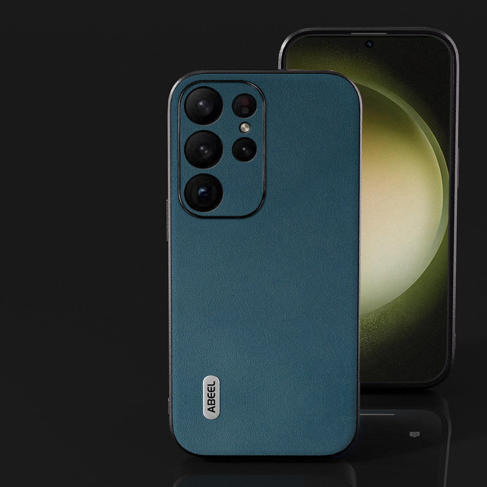 ABEEL For Samsung Galaxy S24 Ultra Drop Protection Case Nappa Texture Phone Cover - Green