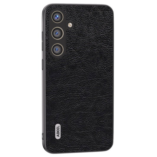 ABEEL For Samsung Galaxy S24 Retro Litchi Texture Cover PU Leather Camera Protection Phone Case - Black