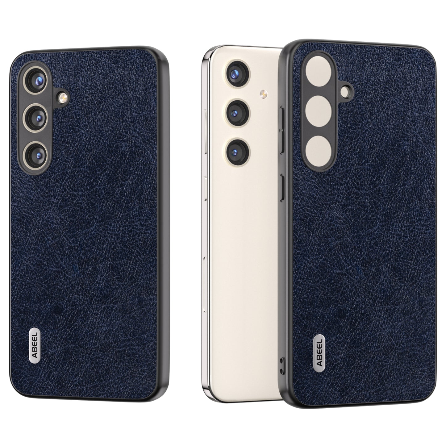 ABEEL For Samsung Galaxy S24 Retro Litchi Texture Cover PU Leather Camera Protection Phone Case - Blue