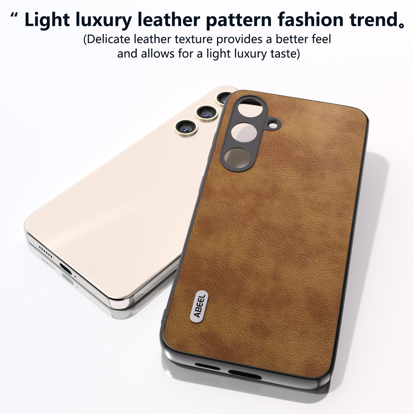 ABEEL For Samsung Galaxy S24 Retro Litchi Texture Cover PU Leather Camera Protection Phone Case - Brown