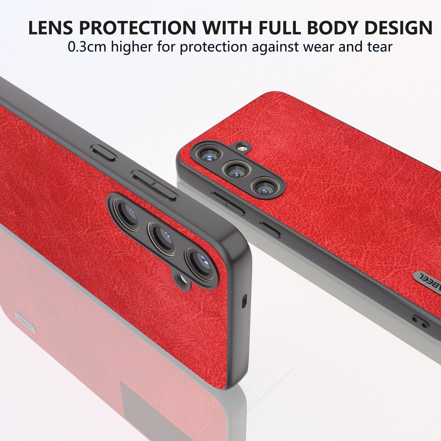 ABEEL For Samsung Galaxy S24 Retro Litchi Texture Cover PU Leather Camera Protection Phone Case - Red