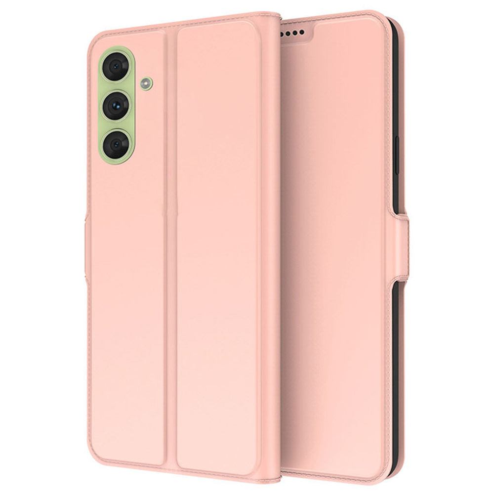 PU Leather Cover for Samsung Galaxy S24 Case Card Slot Magnetic Phone Shell - Rose Gold