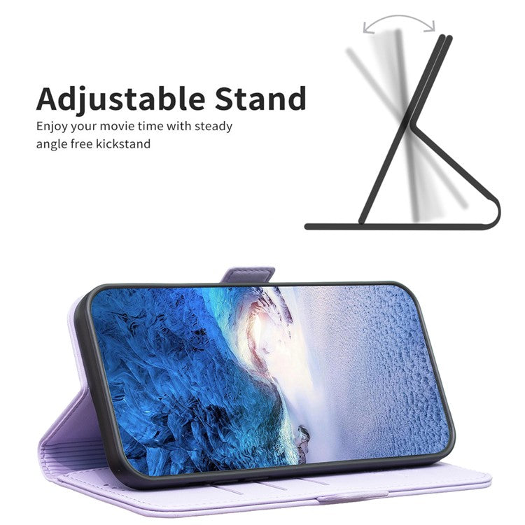 BINFEN COLOR BF31 For Samsung Galaxy A15 5G Leather Case Magnetic Clasp Wallet Phone Cover - Purple