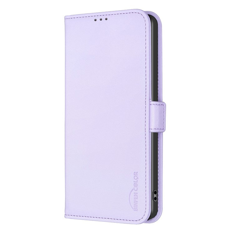 BINFEN COLOR BF31 For Samsung Galaxy A15 5G Leather Case Magnetic Clasp Wallet Phone Cover - Purple