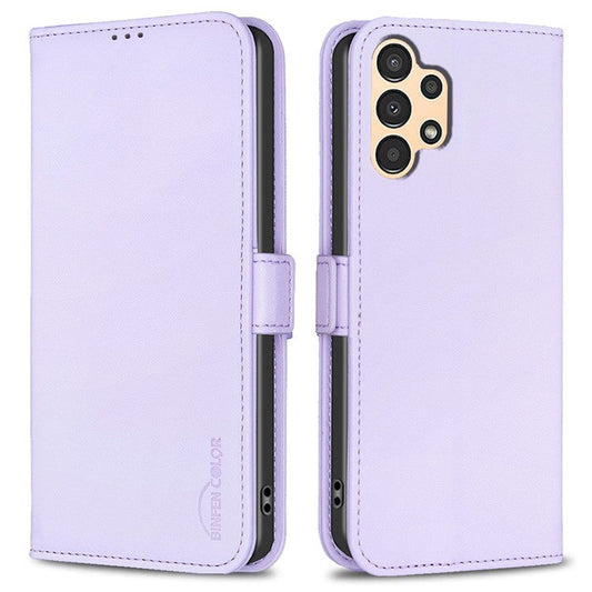 BINFEN COLOR BF31 For Samsung Galaxy A13 5G / A13 4G Magnetic Phone Case Leather Stand Card Slots Cover - Purple