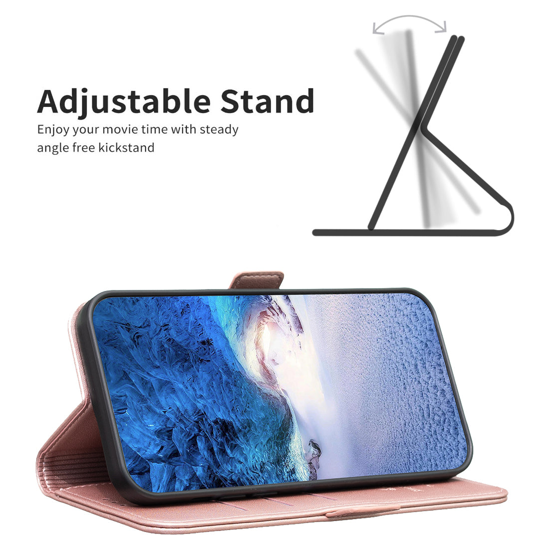BINFEN COLOR BF31 For Samsung Galaxy S24 Case PU Leather Card Holder Mobile Phone Cover - Pink