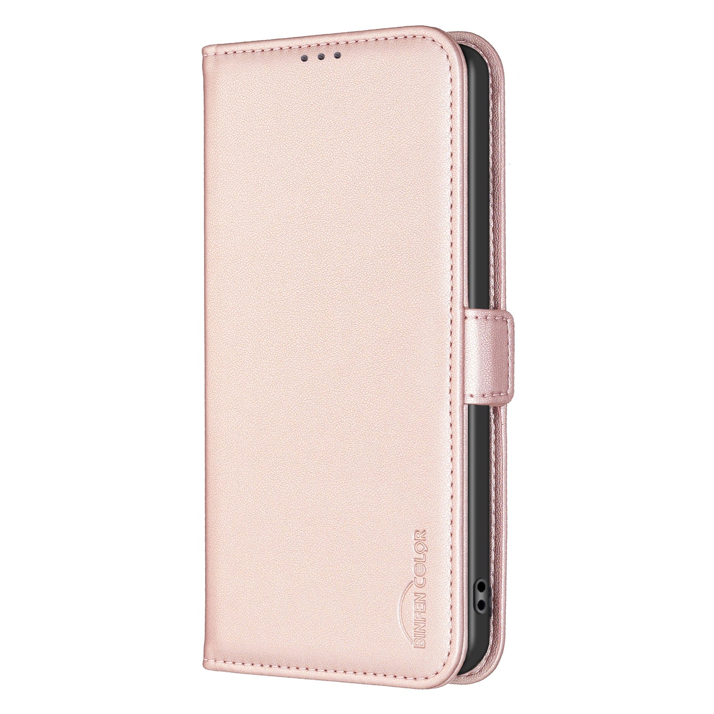 BINFEN COLOR BF31 For Samsung Galaxy S24 Ultra Case PU Leather Wallet Card Holder Protective Cover - Pink