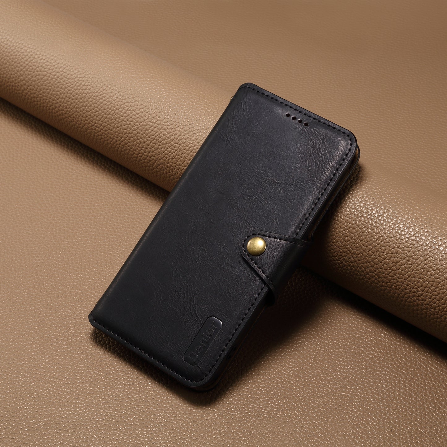 DENIOR For Samsung Galaxy S24 Leather Wallet Case Stand Cover Cowhide Texture - Black