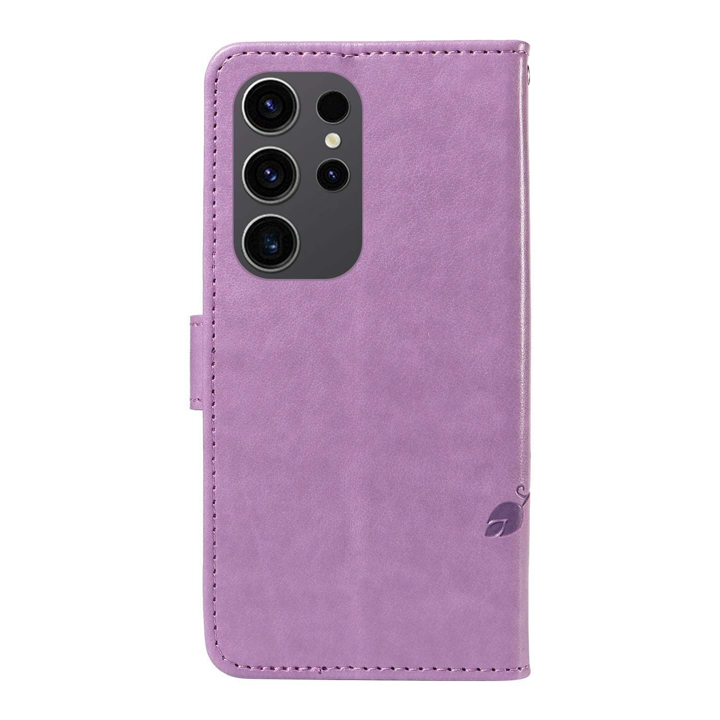 For Samsung Galaxy S24 Ultra Flower Blossom Leather Cover Full Protection Phone Case - Purple