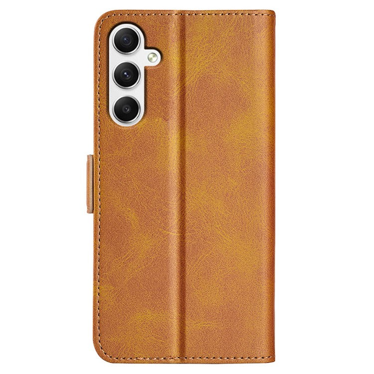 For Samsung Galaxy A35 5G PU Leather Wallet Case Flip Phone Cover with 3 Card Holder - Yellow