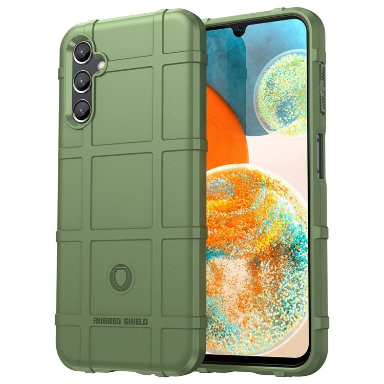 For Samsung Galaxy M44 5G Case Phone Shell Square Grid Texture TPU Phone Cover - Green