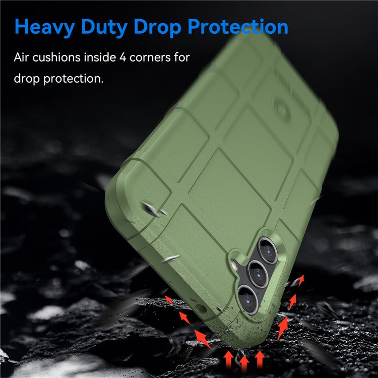 For Samsung Galaxy M44 5G Case Phone Shell Square Grid Texture TPU Phone Cover - Green