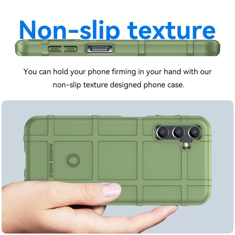For Samsung Galaxy M44 5G Case Phone Shell Square Grid Texture TPU Phone Cover - Green