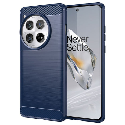 For OnePlus 12 5G Case Anti-Dust Carbon Fiber Texture TPU Phone Cover - Blue