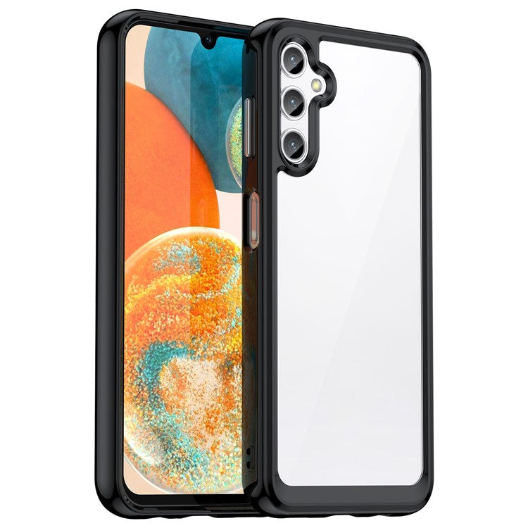 For Samsung Galaxy M44 5G Case Colorful Frame TPU + Acrylic Shockproof Phone Back Cover - Black