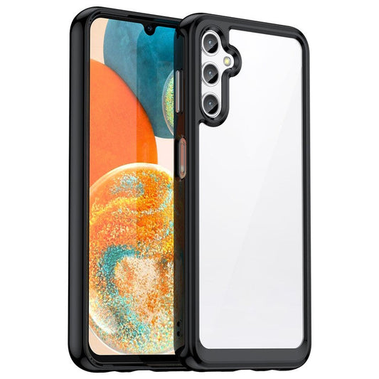For Samsung Galaxy M44 5G Case Colorful Frame TPU + Acrylic Shockproof Phone Back Cover - Black