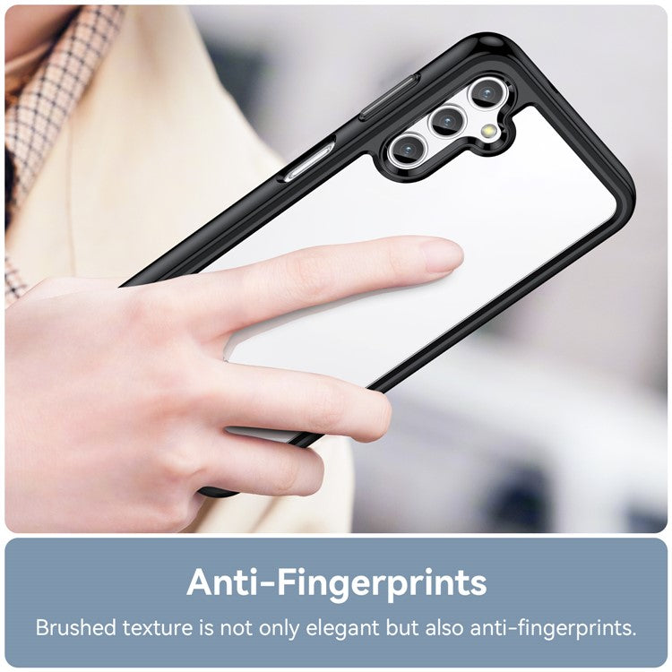 For Samsung Galaxy M44 5G Case Colorful Frame TPU + Acrylic Shockproof Phone Back Cover - Black