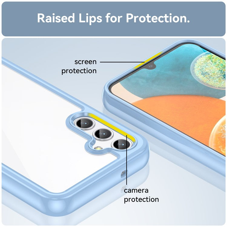 For Samsung Galaxy M44 5G Case Colorful Frame TPU + Acrylic Shockproof Phone Back Cover - Blue