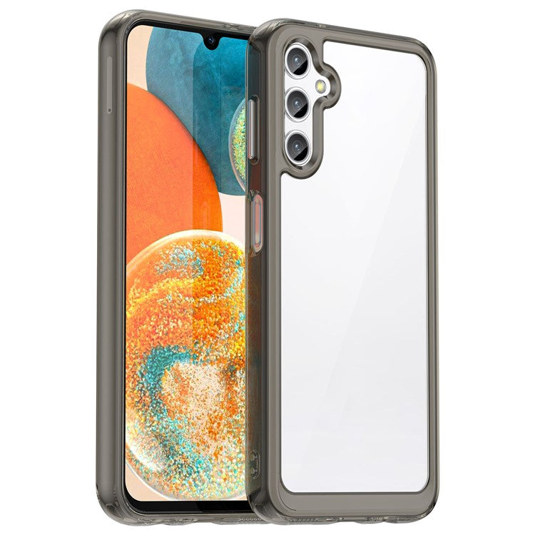 For Samsung Galaxy M44 5G Case Colorful Frame TPU + Acrylic Shockproof Phone Back Cover - Transparent Grey