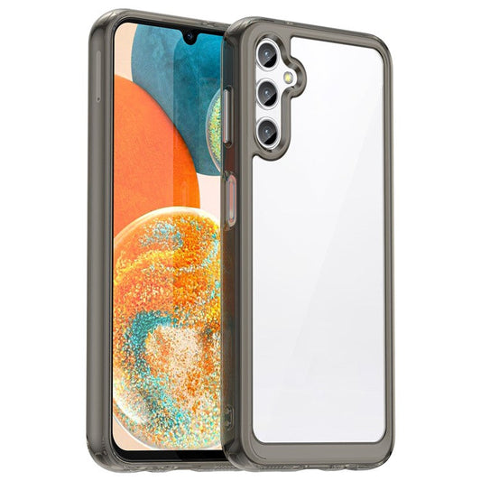 For Samsung Galaxy M44 5G Case Colorful Frame TPU + Acrylic Shockproof Phone Back Cover - Transparent Grey