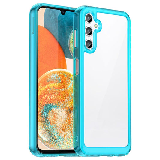For Samsung Galaxy M44 5G Case Colorful Frame TPU + Acrylic Shockproof Phone Back Cover - Transparent Blue