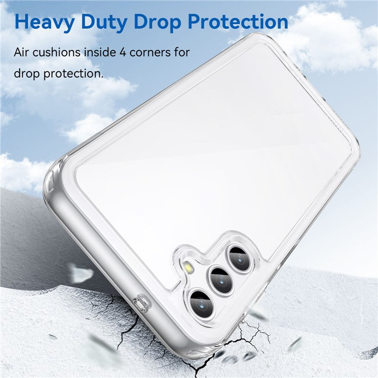 For Samsung Galaxy M44 5G Case Colorful Frame TPU + Acrylic Shockproof Phone Back Cover - Transparent
