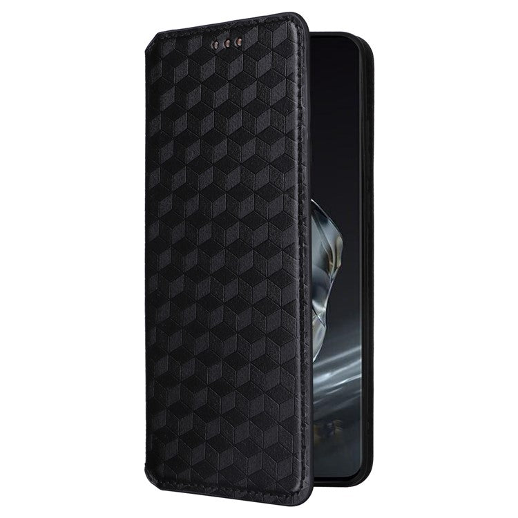 For OnePlus 12 5G Cell Phone Cases Anti-scratch PU Leather+TPU Imprinted Cover - Black