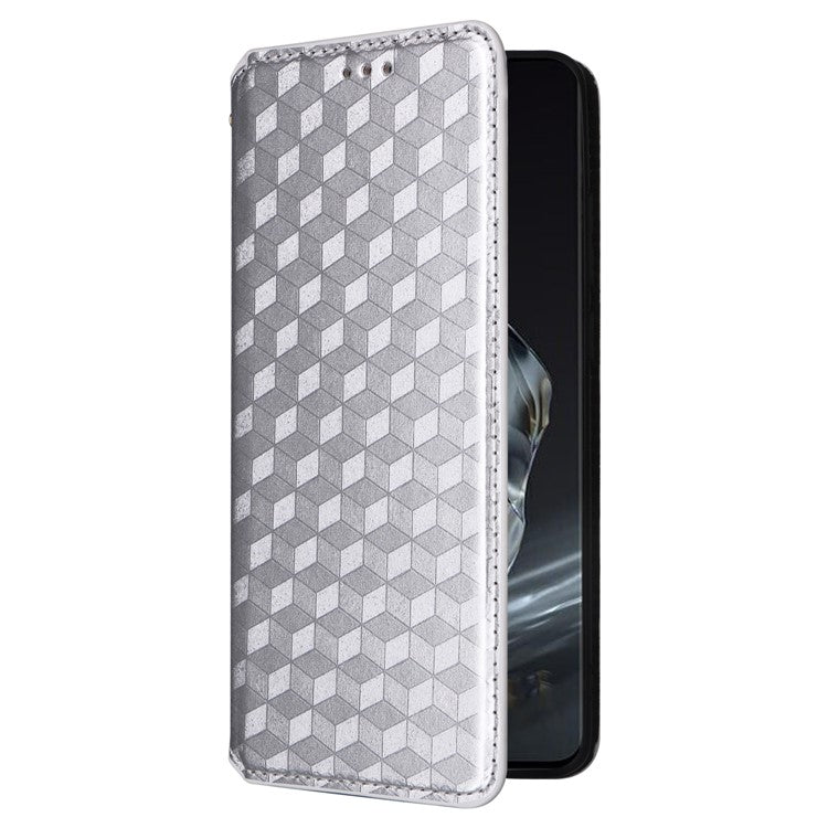 For OnePlus 12 5G Cell Phone Cases Anti-scratch PU Leather+TPU Imprinted Cover - Silver