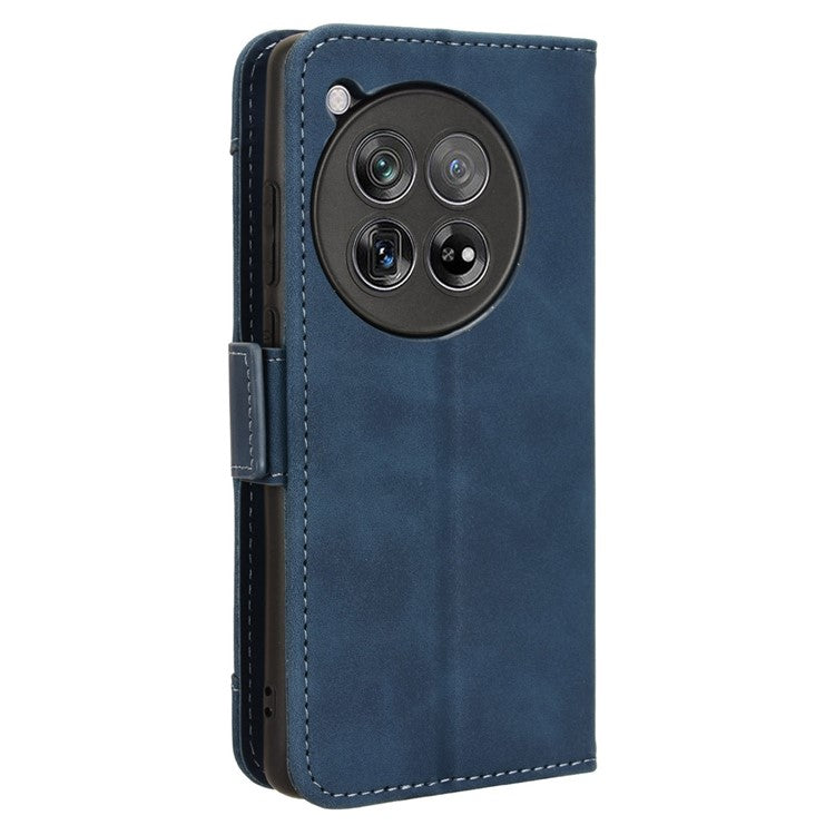 Leather Phone Shell for OnePlus 12 5G Case Multiple Card Slots Wallet Cellphone Cover - Blue