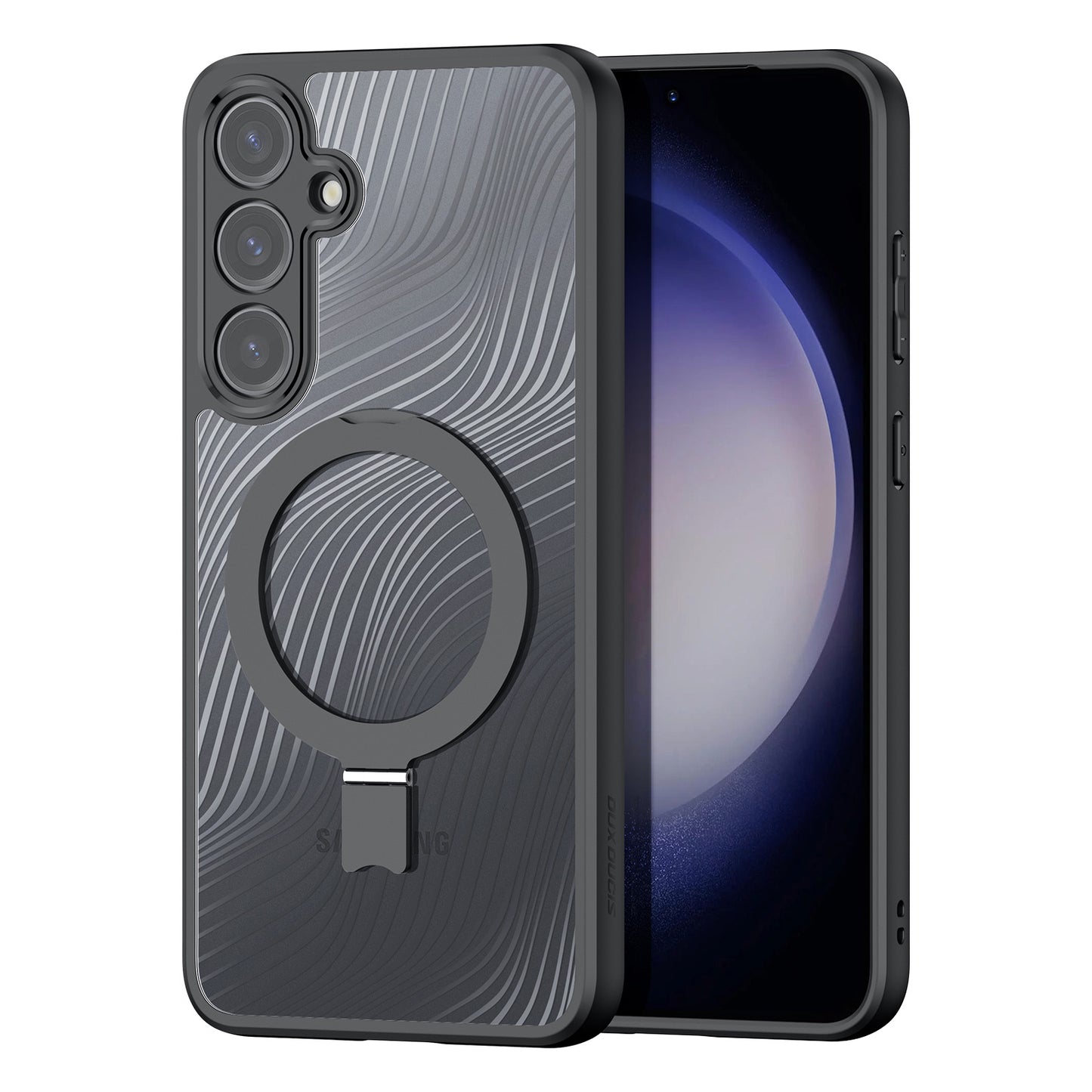 DUX DUCIS Aimo Series for Samsung Galaxy S24 Magnetic Case Kickstand Phone Cover (REACH Certification) - Black