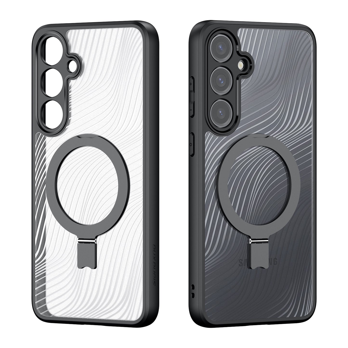 DUX DUCIS Aimo Series for Samsung Galaxy S24+ Magnetic Kickstand Case Matte Phone Cover (REACH Certification) - Black