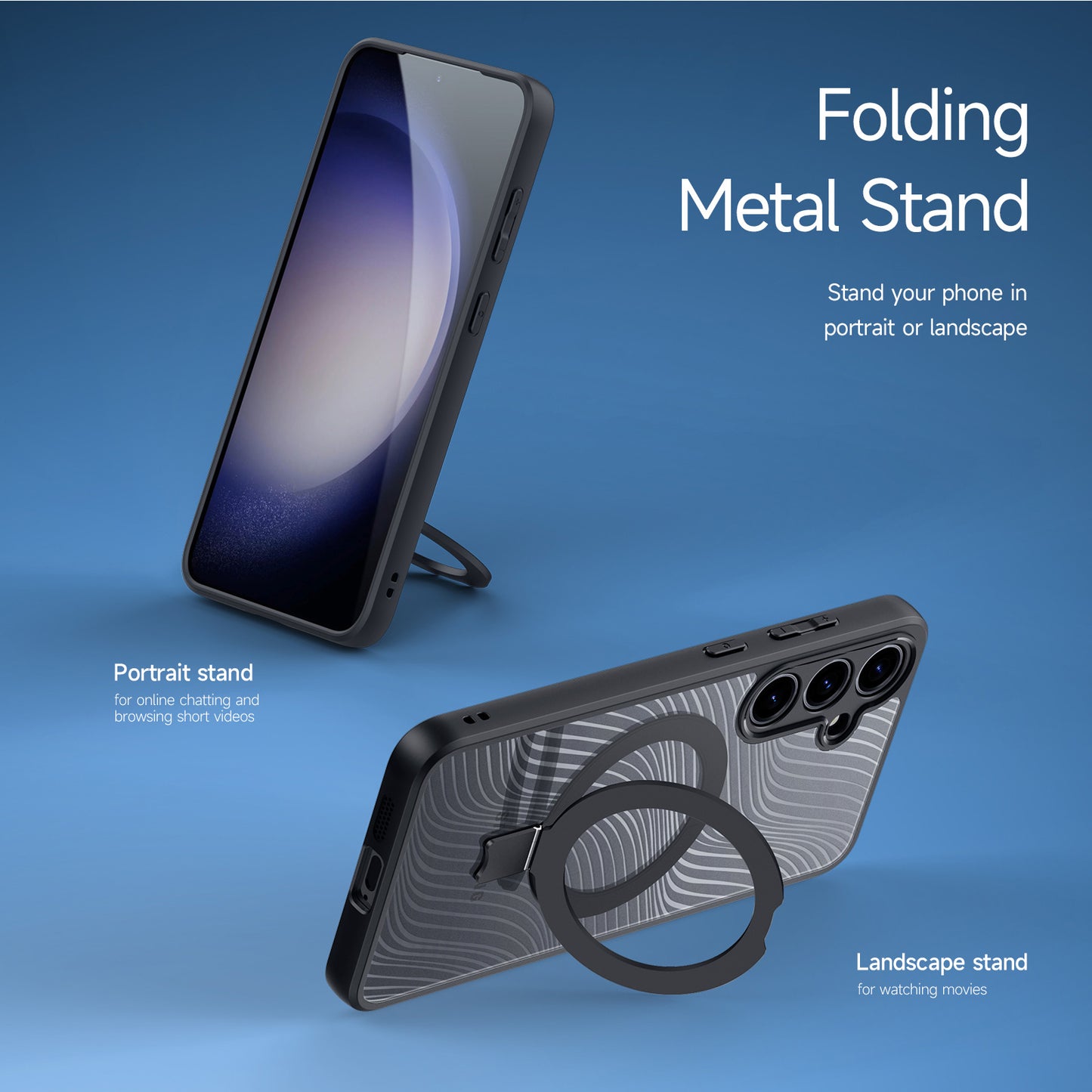 DUX DUCIS Aimo Series for Samsung Galaxy S24+ Magnetic Kickstand Case Matte Phone Cover (REACH Certification) - Black
