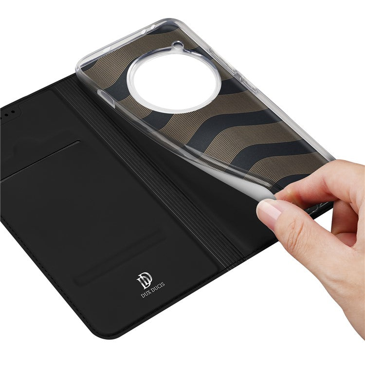 DUX DUCIS Skin Pro Series For OnePlus 12 5G Phone Case Stand Card Holder Leather Flip Cover - Black