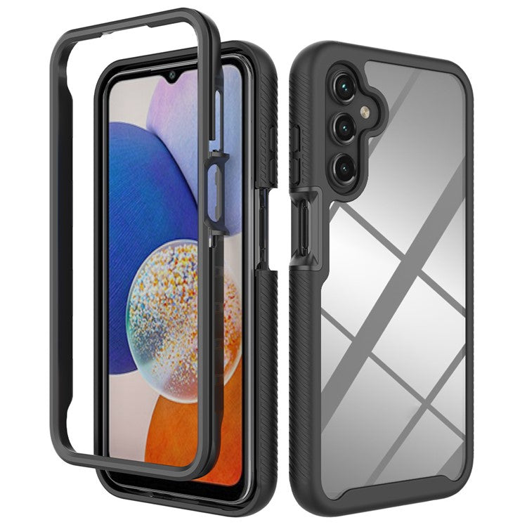 For Samsung Galaxy A15 4G / A15 5G Cell Phone Case Anti-scratch PC+TPU Protective Back Cover - Black