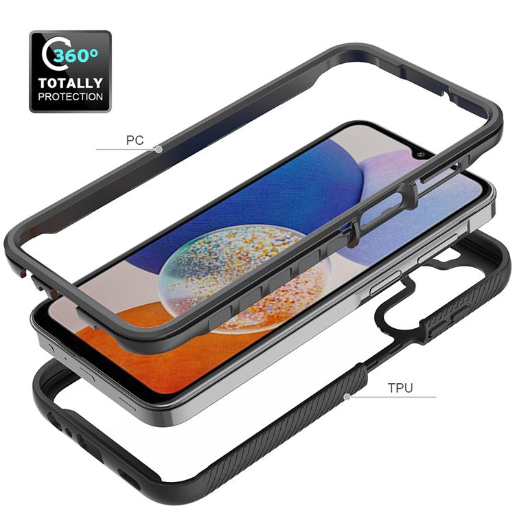 For Samsung Galaxy A15 4G / A15 5G Cell Phone Case Anti-scratch PC+TPU Protective Back Cover - Black