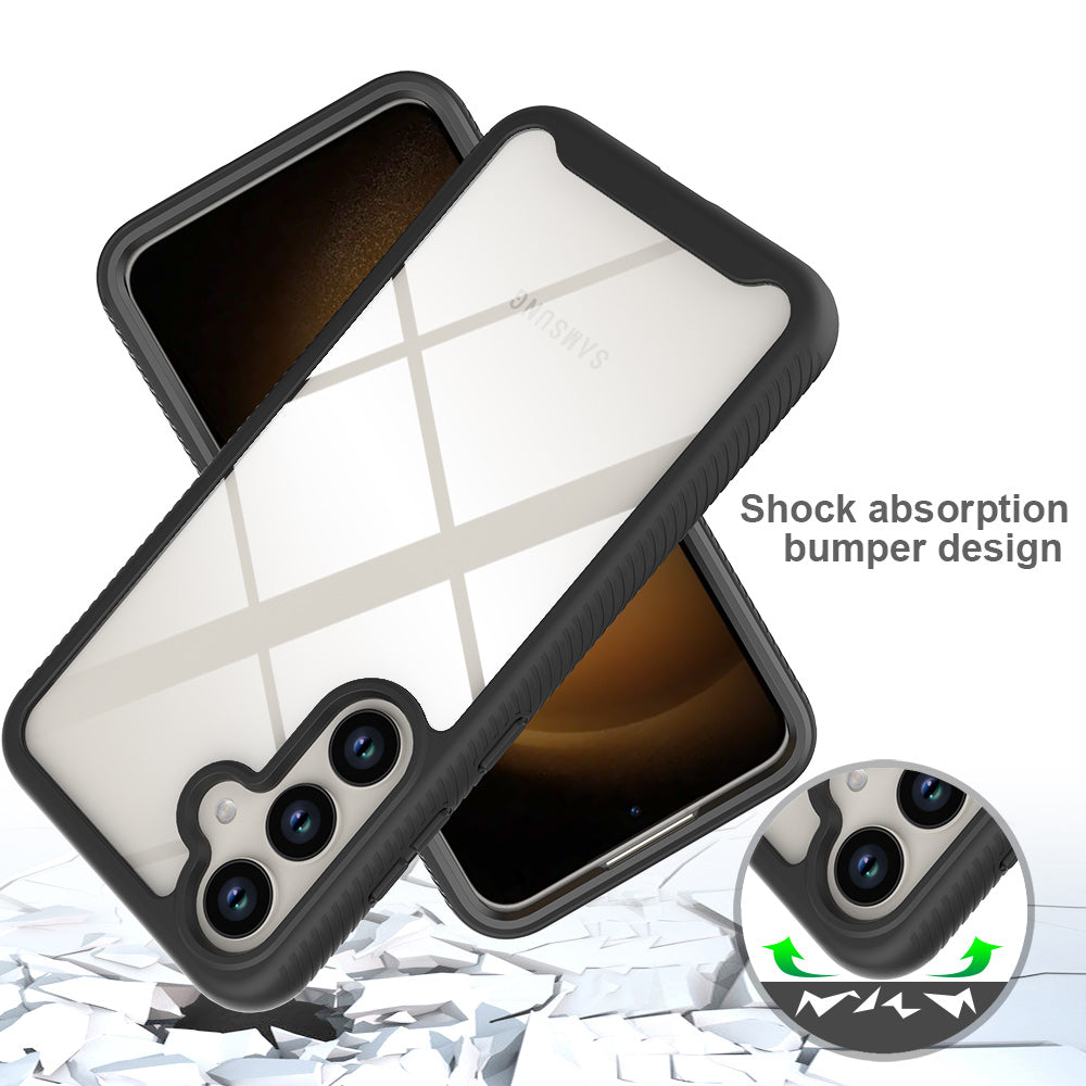 For Samsung Galaxy S24+ Case Scratch-resistant PC+TPU Phone Back Protector - Rose