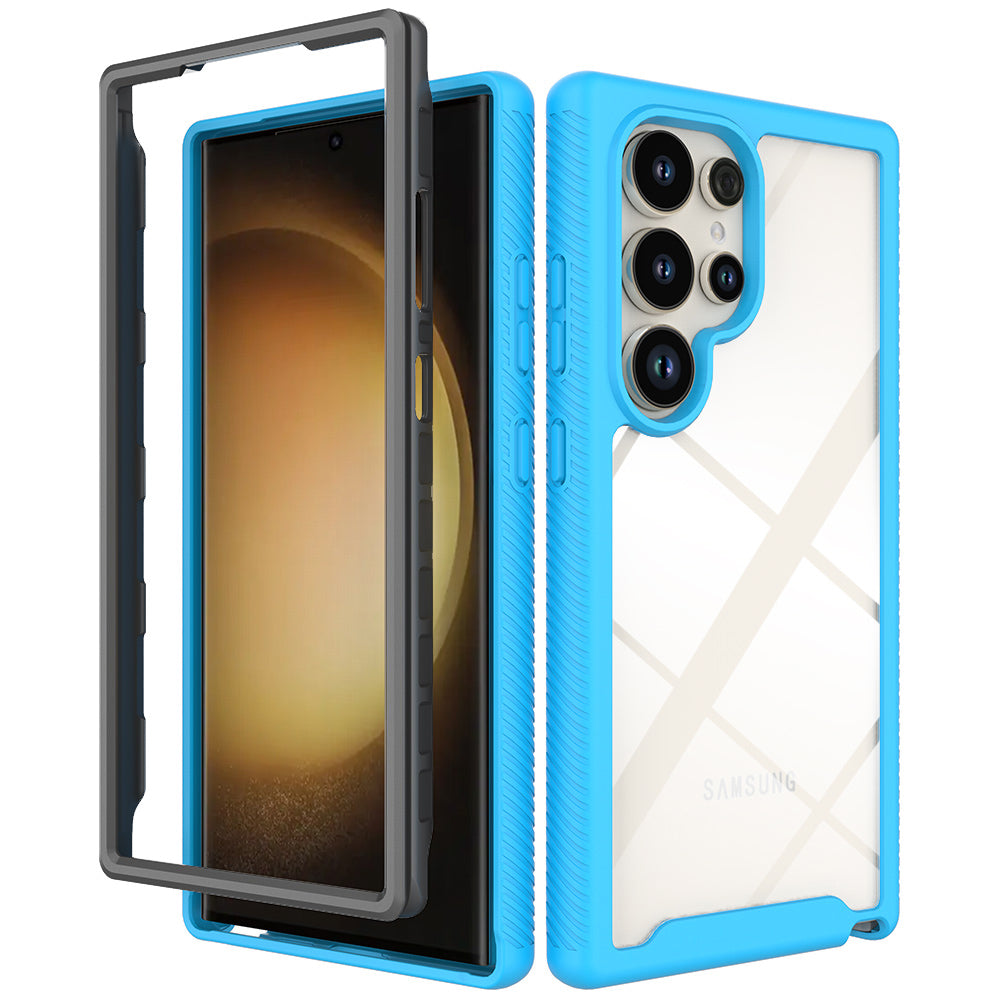 For Samsung Galaxy S24 Ultra Case Shock Absorbing PC+TPU Phone Guard Cover - Baby Blue