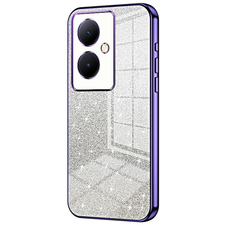 For vivo Y78+ 5G / Y78 5G / V29 Lite 5G TPU Case Gradient Glitter Electroplated Phone Cover - Purple