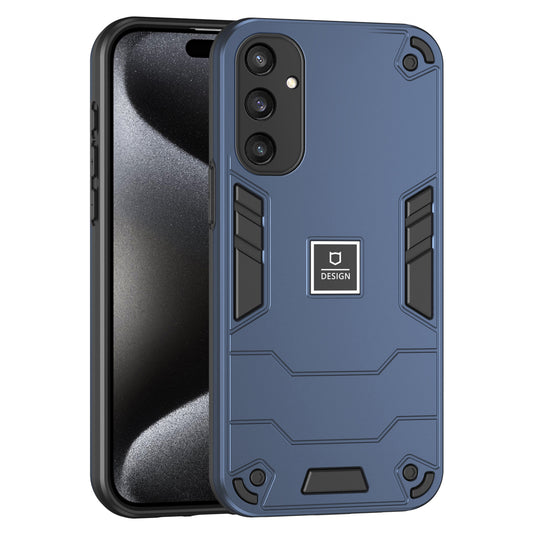 For Samsung Galaxy S24 Phone Case Dual Layer Soft TPU + Hard PC Protective Cover - Navy Blue