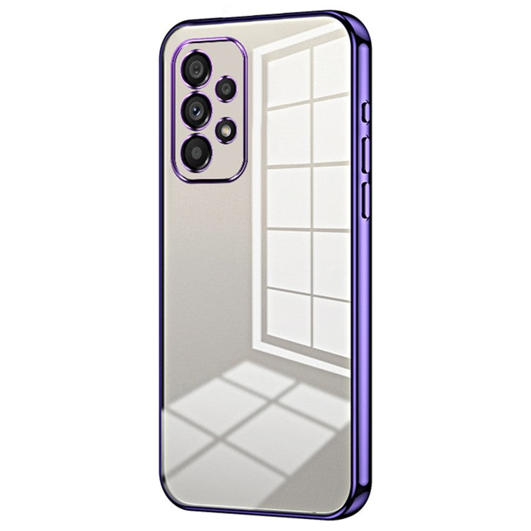 For Samsung Galaxy A53 5G TPU Phone Case with Electroplated Frame - Purple