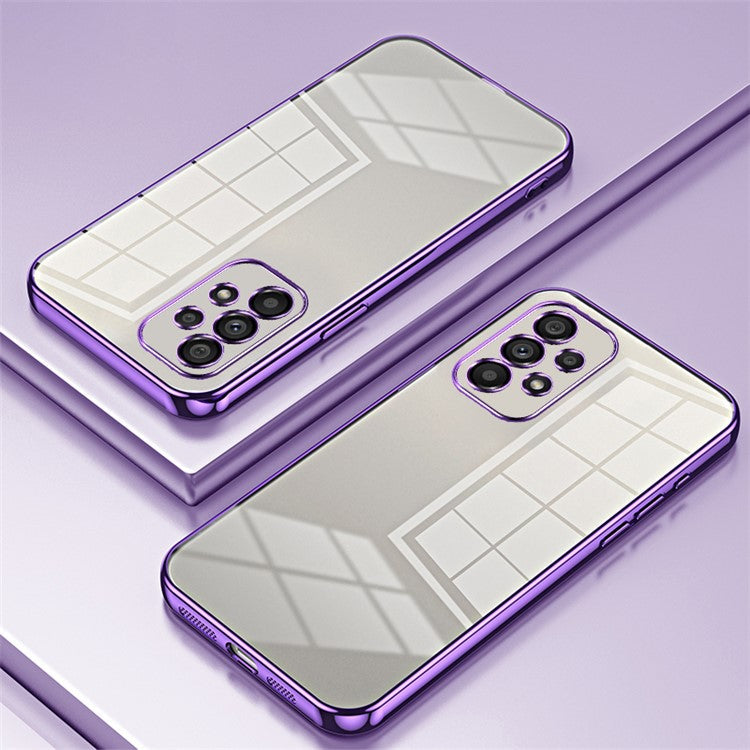 For Samsung Galaxy A53 5G TPU Phone Case with Electroplated Frame - Purple