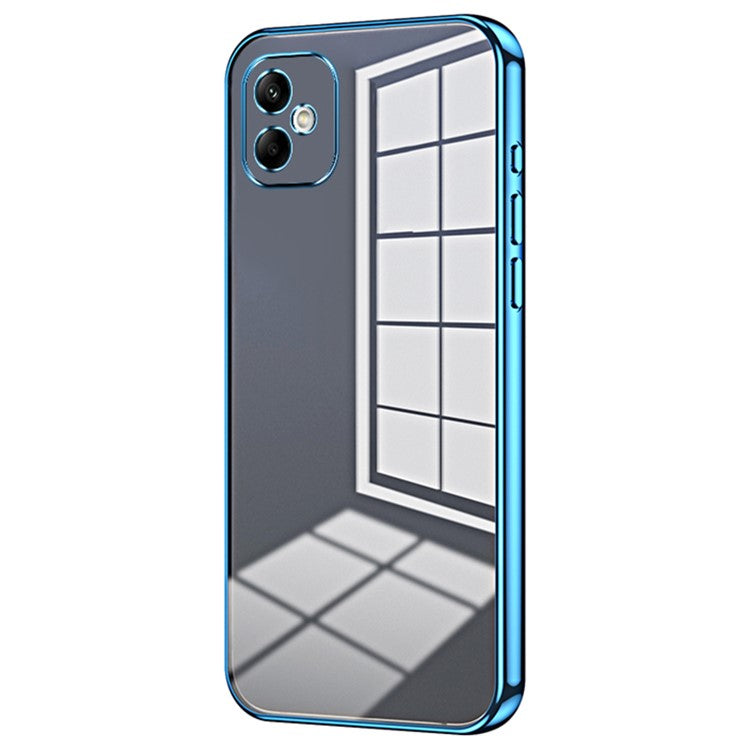 For Samsung Galaxy A05 4G Electroplate TPU Case Precision Cutouts Phone Cover - Blue