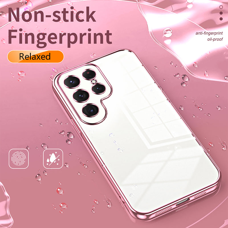 For Samsung Galaxy S24 Ultra TPU Phone Case Electroplated Frame Protective Cover - Silver