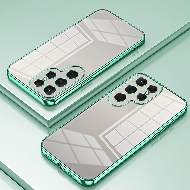 For Samsung Galaxy S24 Ultra TPU Phone Case Electroplated Frame Protective Cover - Green