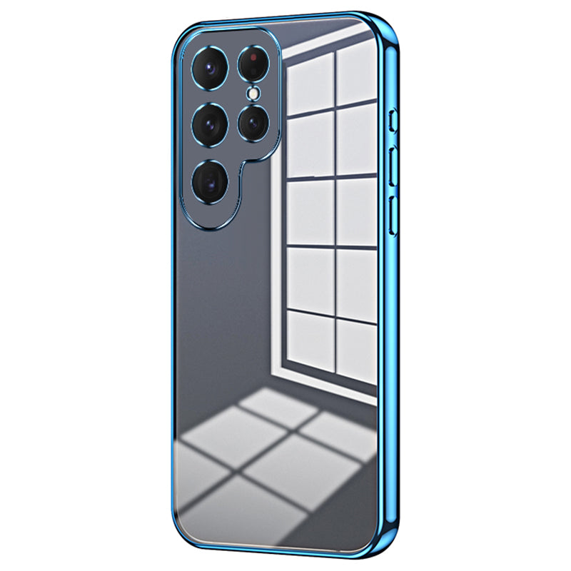 For Samsung Galaxy S24 Ultra TPU Phone Case Electroplated Frame Protective Cover - Blue