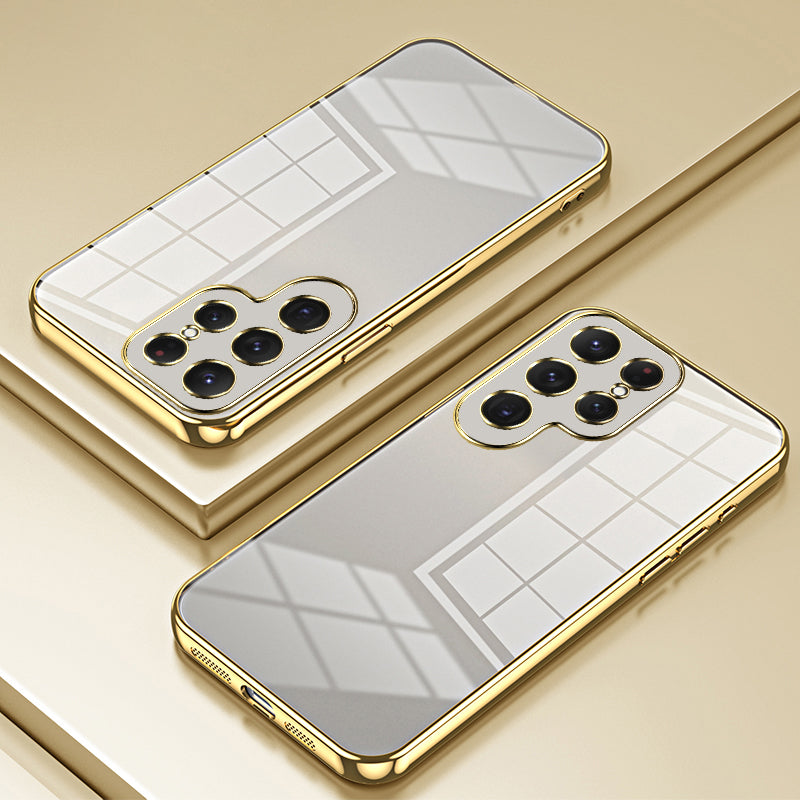 For Samsung Galaxy S24 Ultra TPU Phone Case Electroplated Frame Protective Cover - Gold