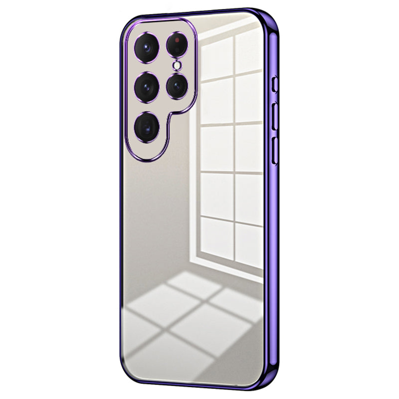 For Samsung Galaxy S24 Ultra TPU Phone Case Electroplated Frame Protective Cover - Purple